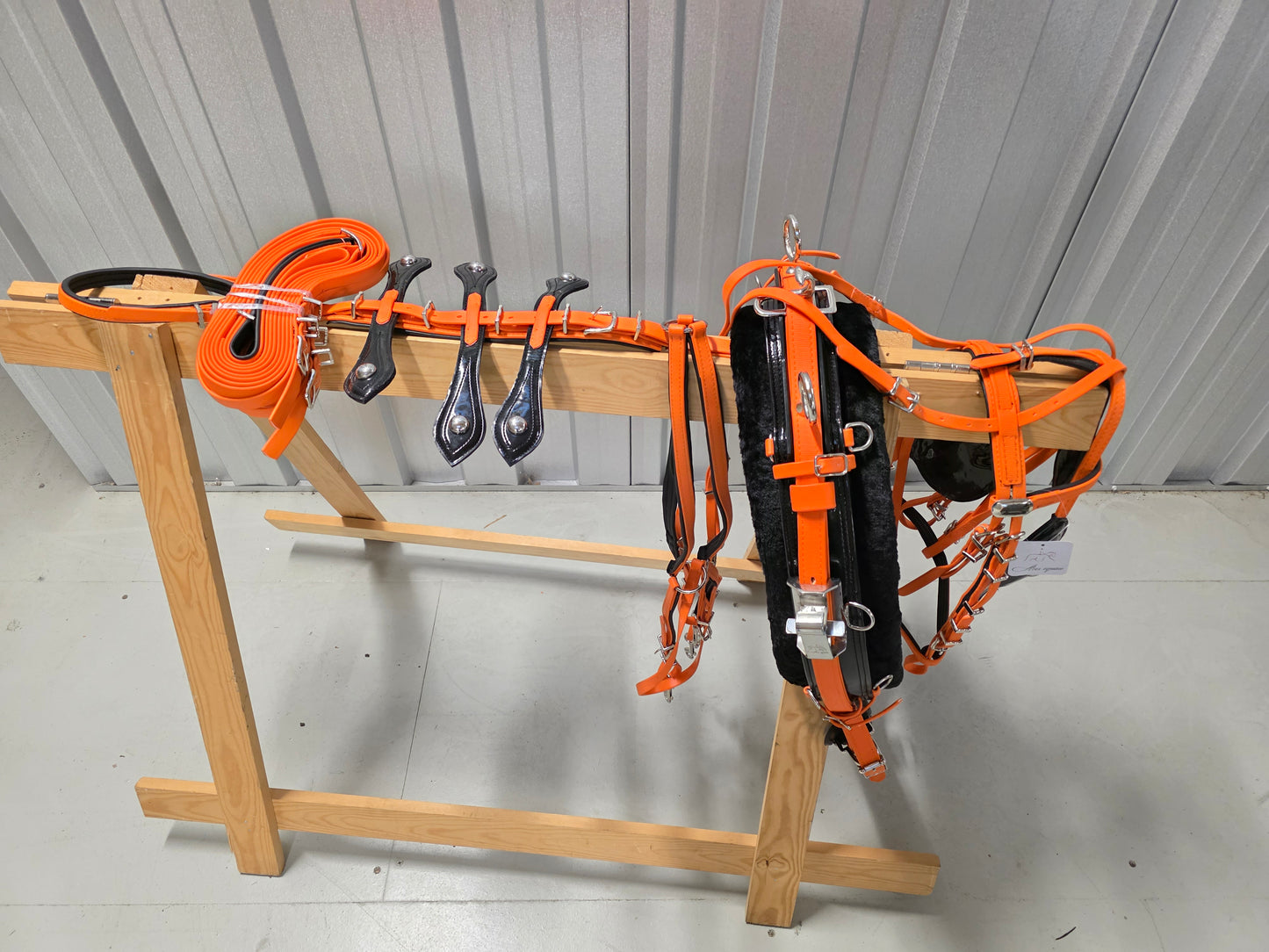 Quick Hitch Trotting Harness Orange And Black