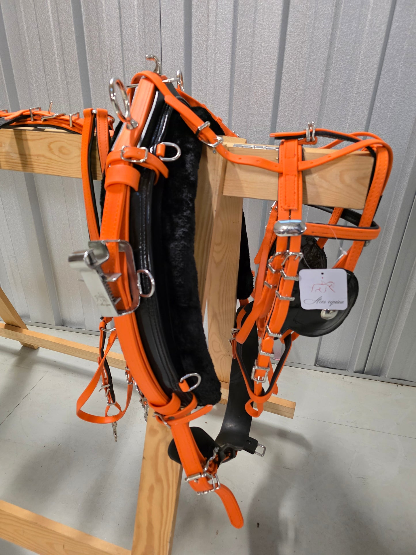 Quick Hitch Trotting Harness Orange And Black