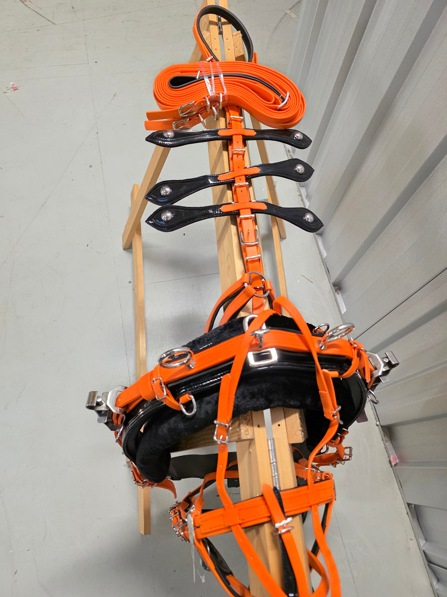 Quick Hitch Trotting Harness Orange And Black