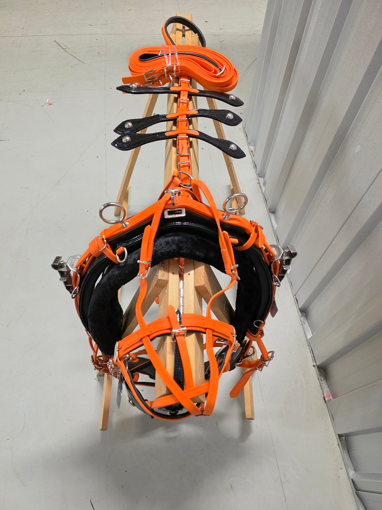 Quick Hitch Trotting Harness Orange And Black