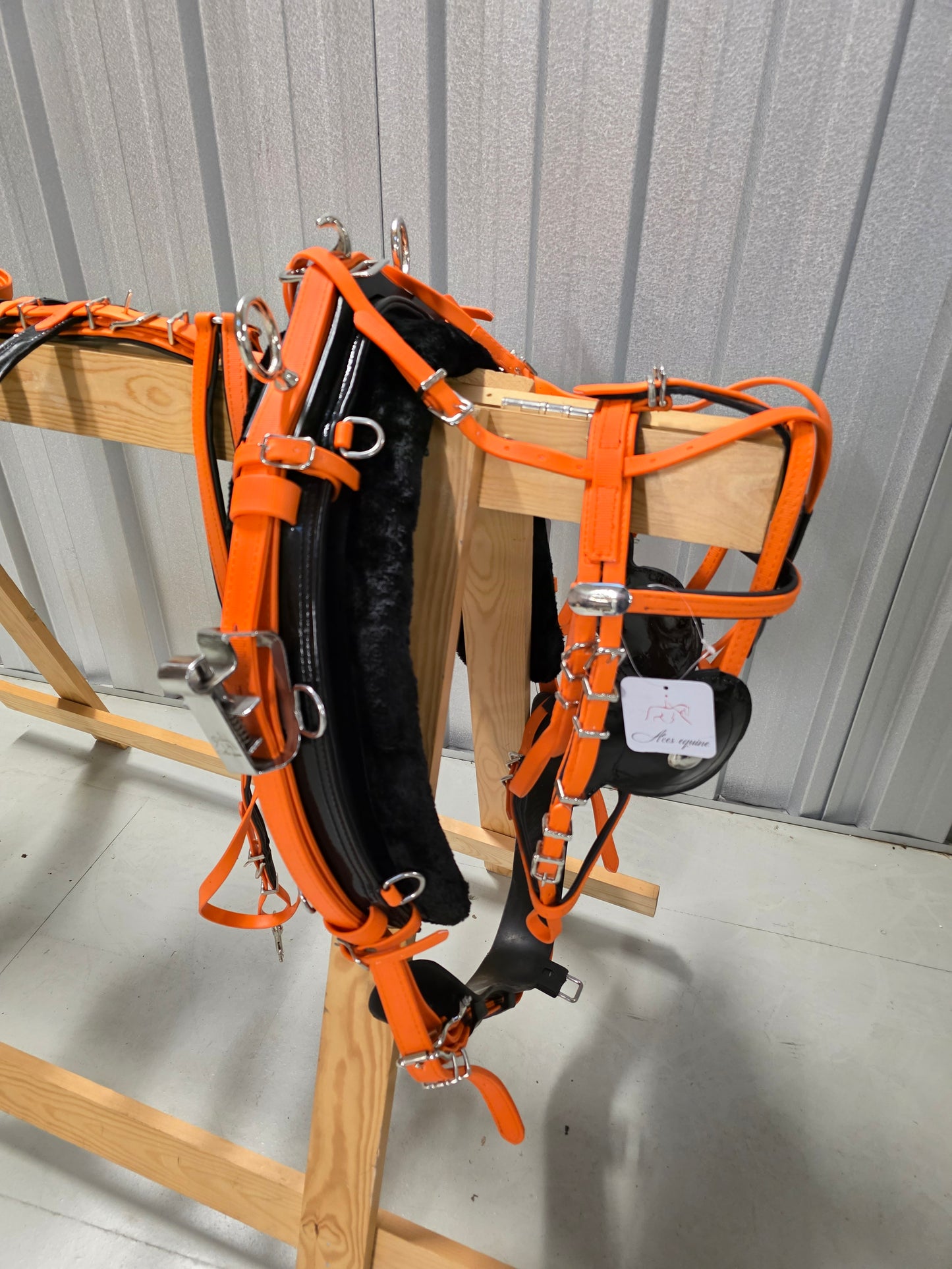 Quick Hitch Trotting Harness Orange And Black