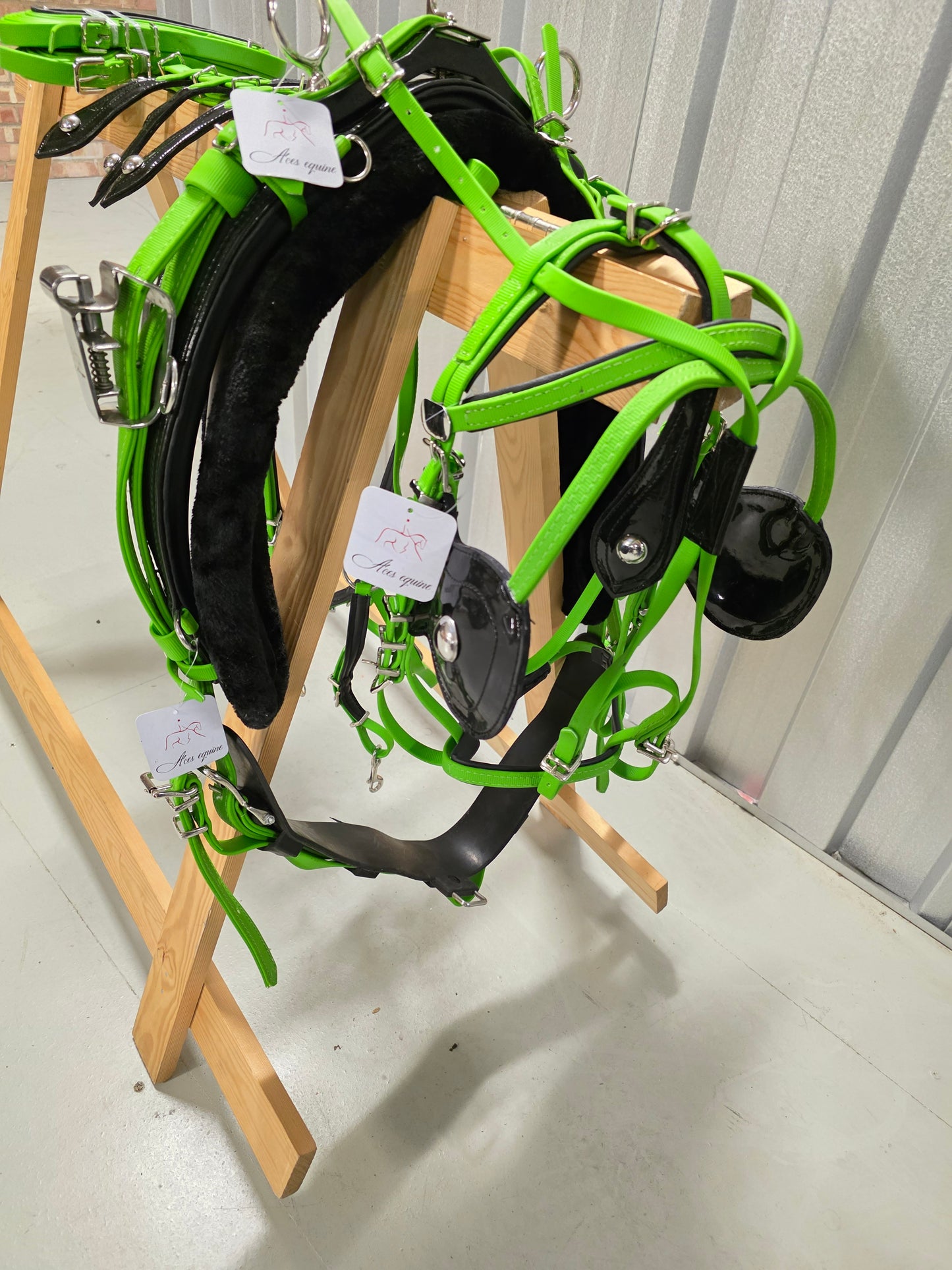 Quick Hitch Trotting Harness Green And Black