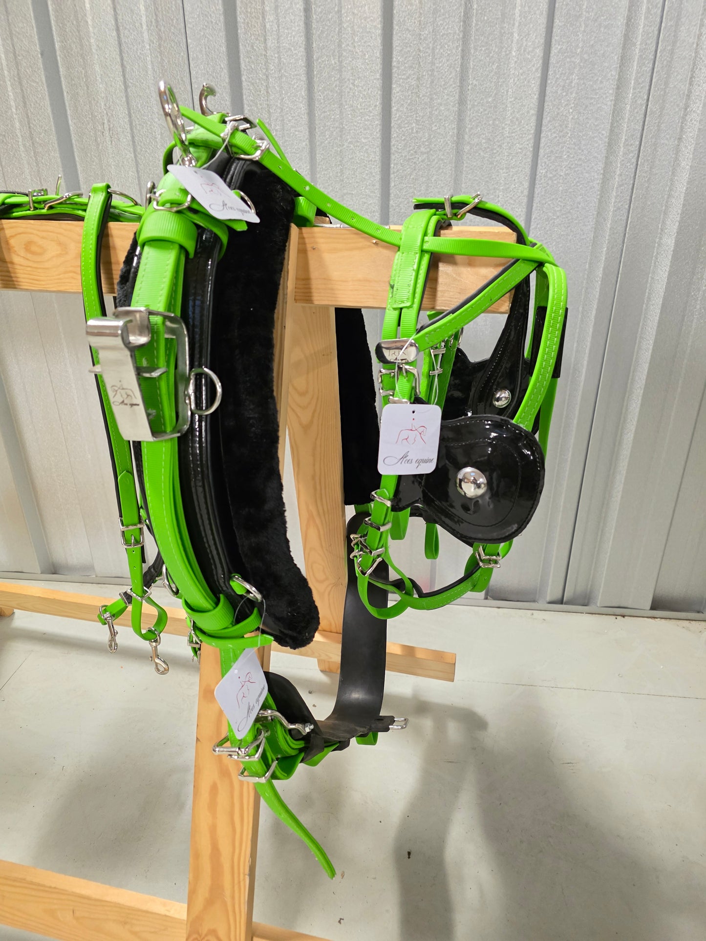 Quick Hitch Trotting Harness Green And Black
