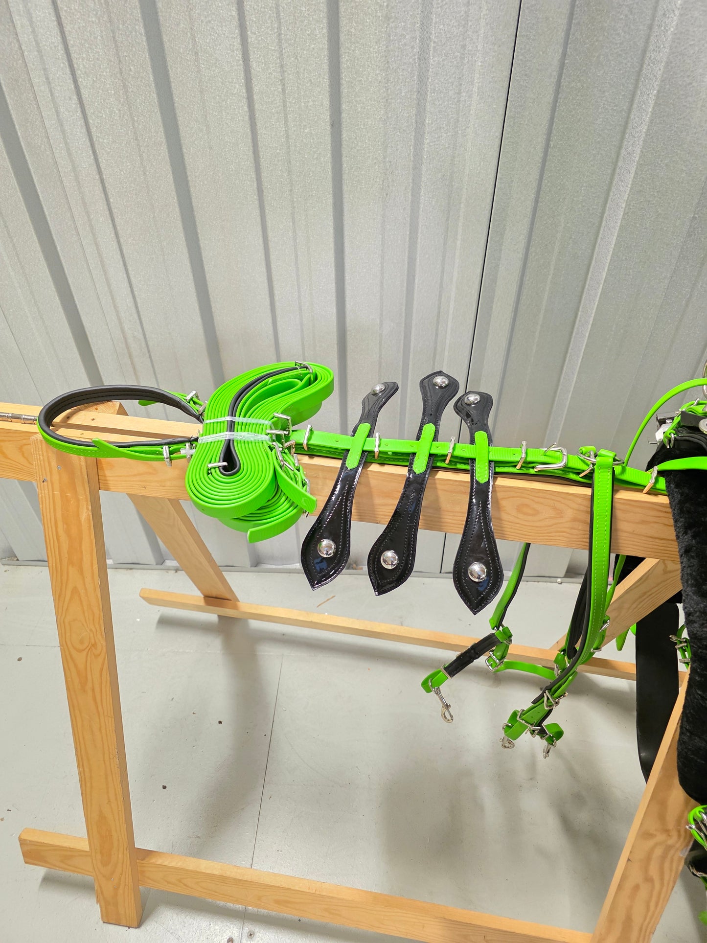 Quick Hitch Trotting Harness Green And Black