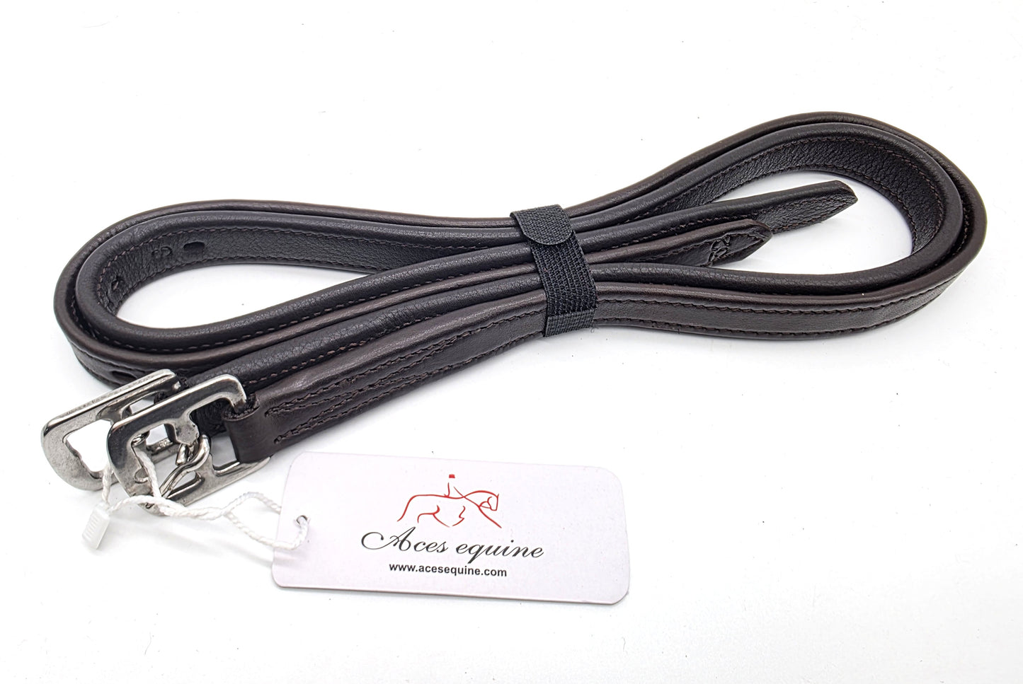 Soft Leather Stirrup for Child Premium Non-Stretch 3/4” Wide – Black and Brown – Sizes 24” 28” 32” 36”