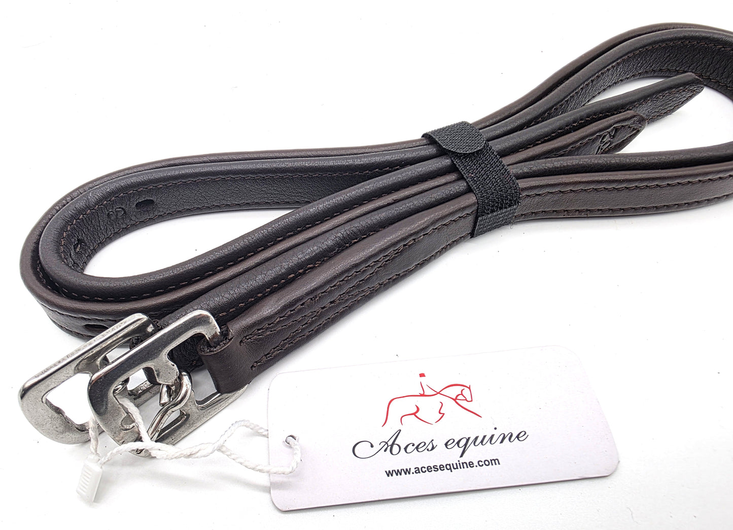 Soft Leather Stirrup for Child Premium Non-Stretch 3/4” Wide – Black and Brown – Sizes 24” 28” 32” 36”