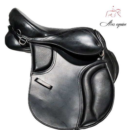 Black Leather Treeless Horse Saddle 15 And 16 Inch Comfortable All Purpose Flexible Seat