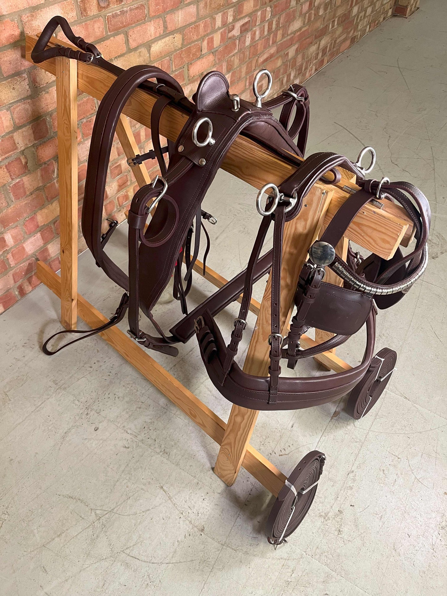 Comfort Leather Breeching Driving Harness Brown