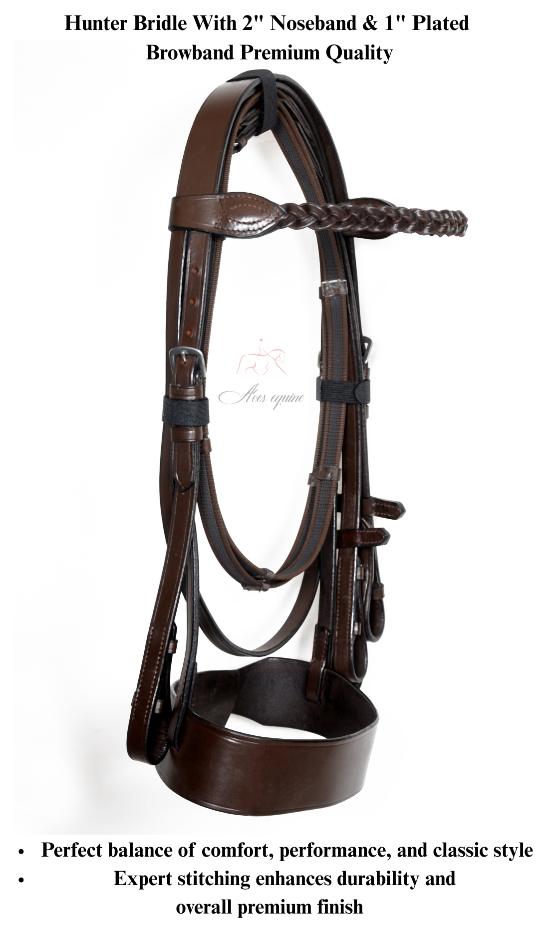 Brown_Aces_Equine_HUNTER_BRIDLE_WITH_2_NOSEBAND_1_PLATED_BROWBAND_PREMIUM_QUALITY_2