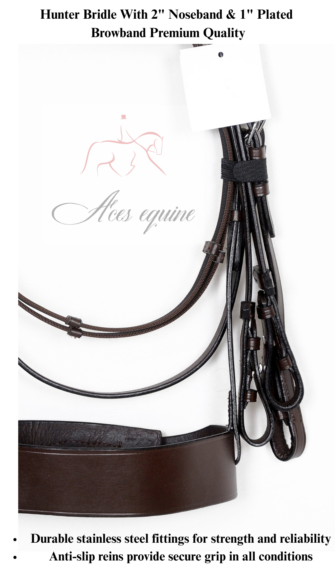 Brown_Aces_Equine_HUNTER_BRIDLE_WITH_2_NOSEBAND_1_PLATED_BROWBAND_PREMIUM_QUALITY_2