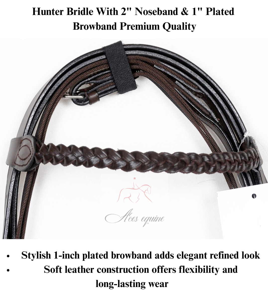 Brown_Aces_Equine_HUNTER_BRIDLE_WITH_2_NOSEBAND_1_PLATED_BROWBAND_PREMIUM_QUALITY_2