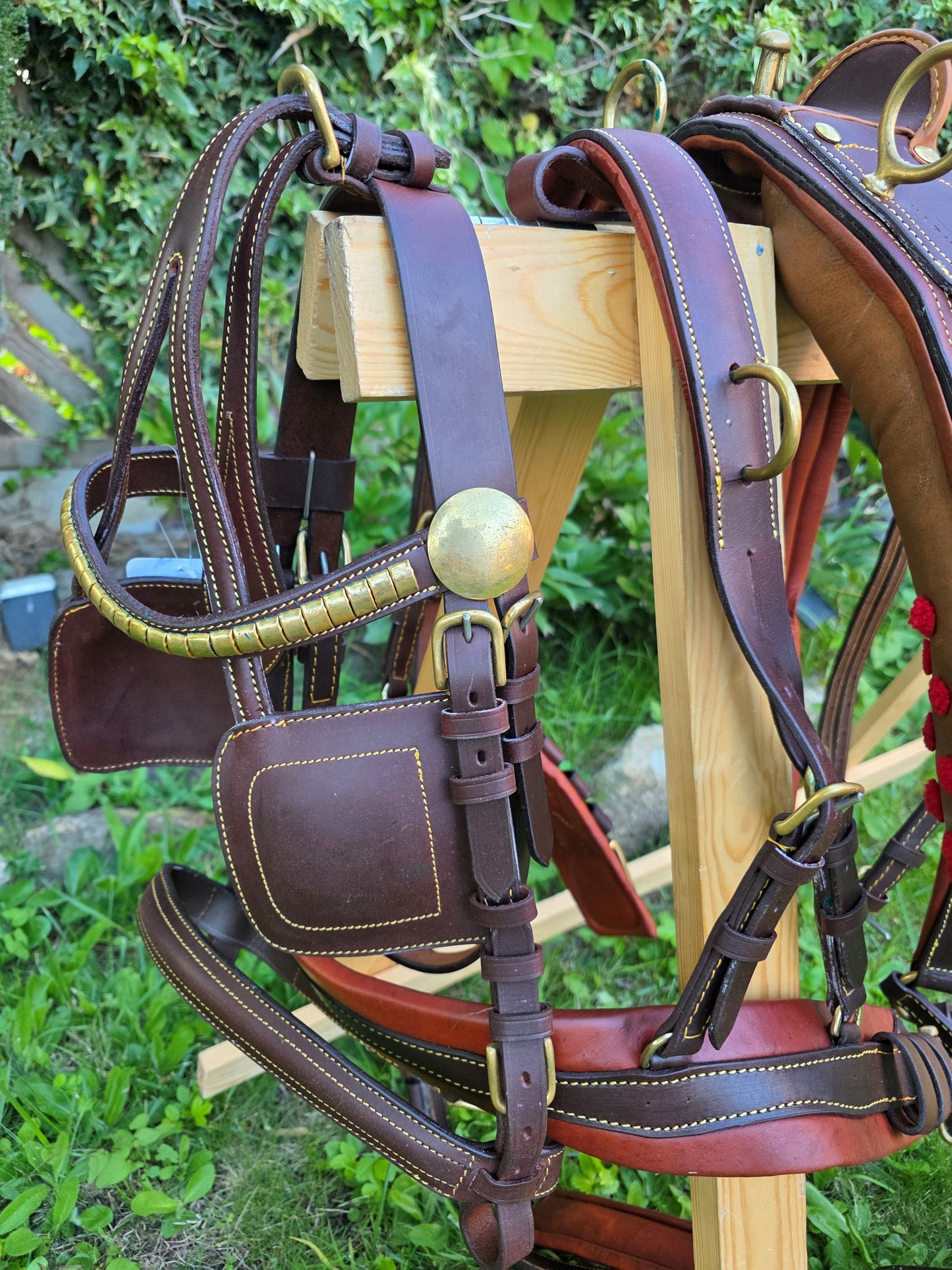 Brown Leather Driving Maltese Harness size X-full Full Cob and Pony