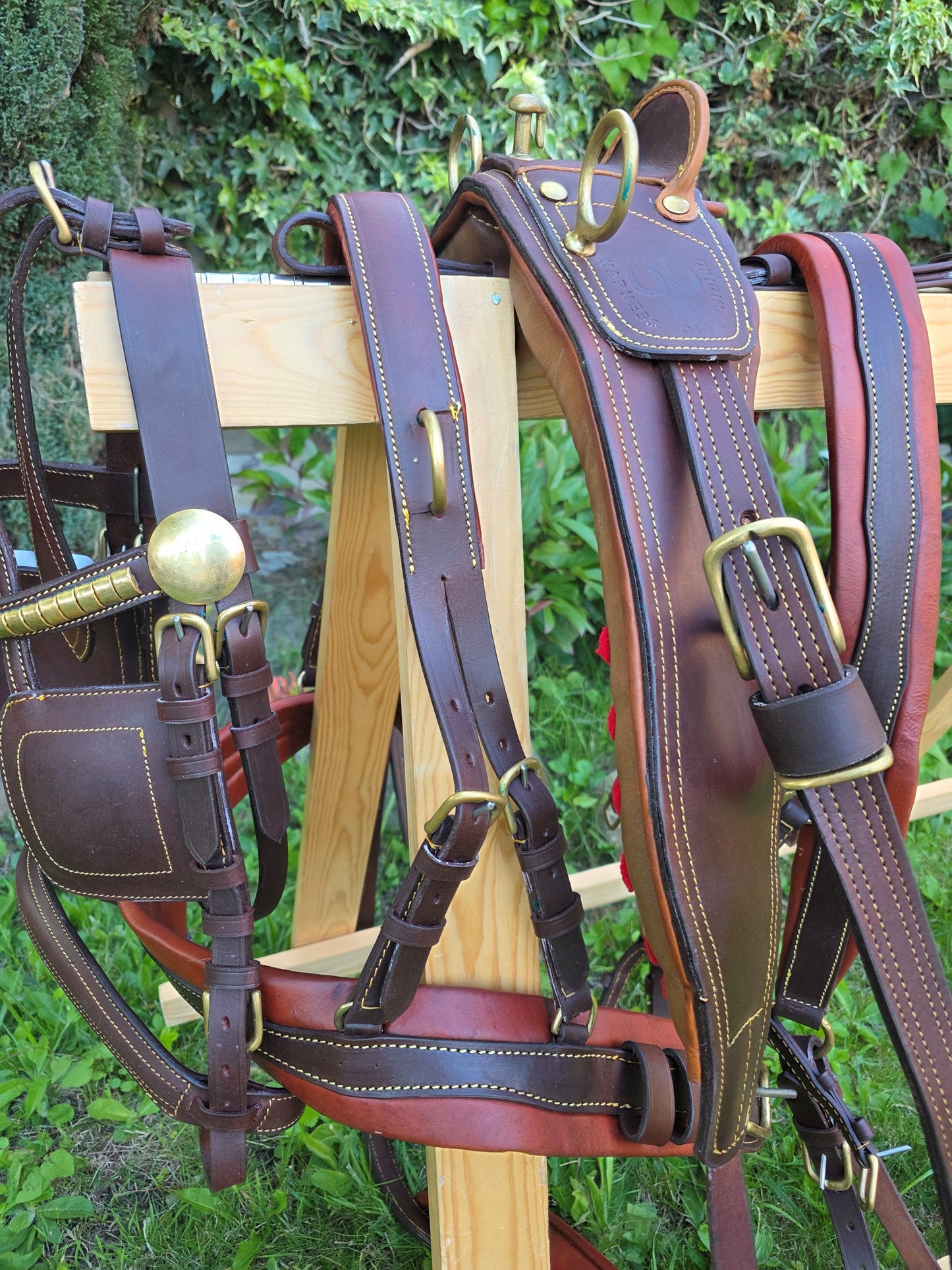 Brown Leather Driving Maltese Harness size X-full Full Cob and Pony