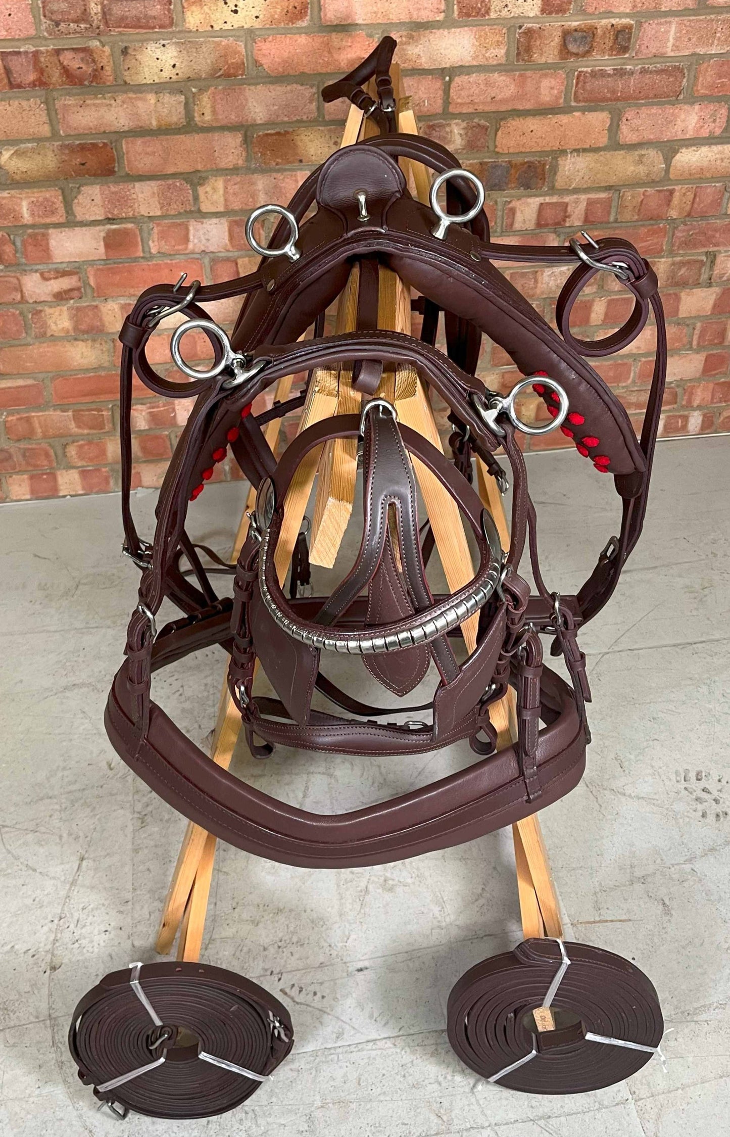 Brown Leather Driving Tie down harness