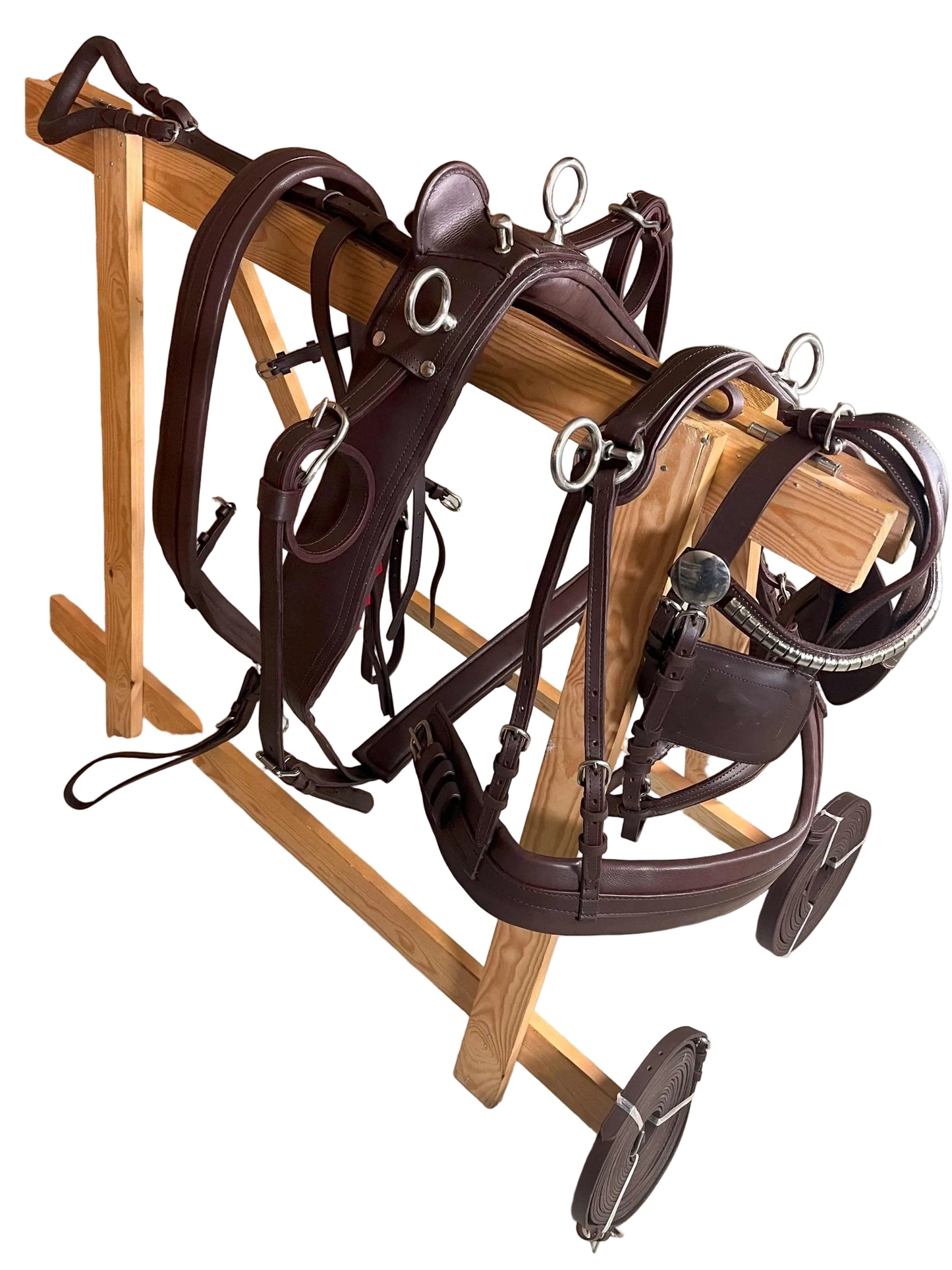 Brown Leather Driving Tie down harness