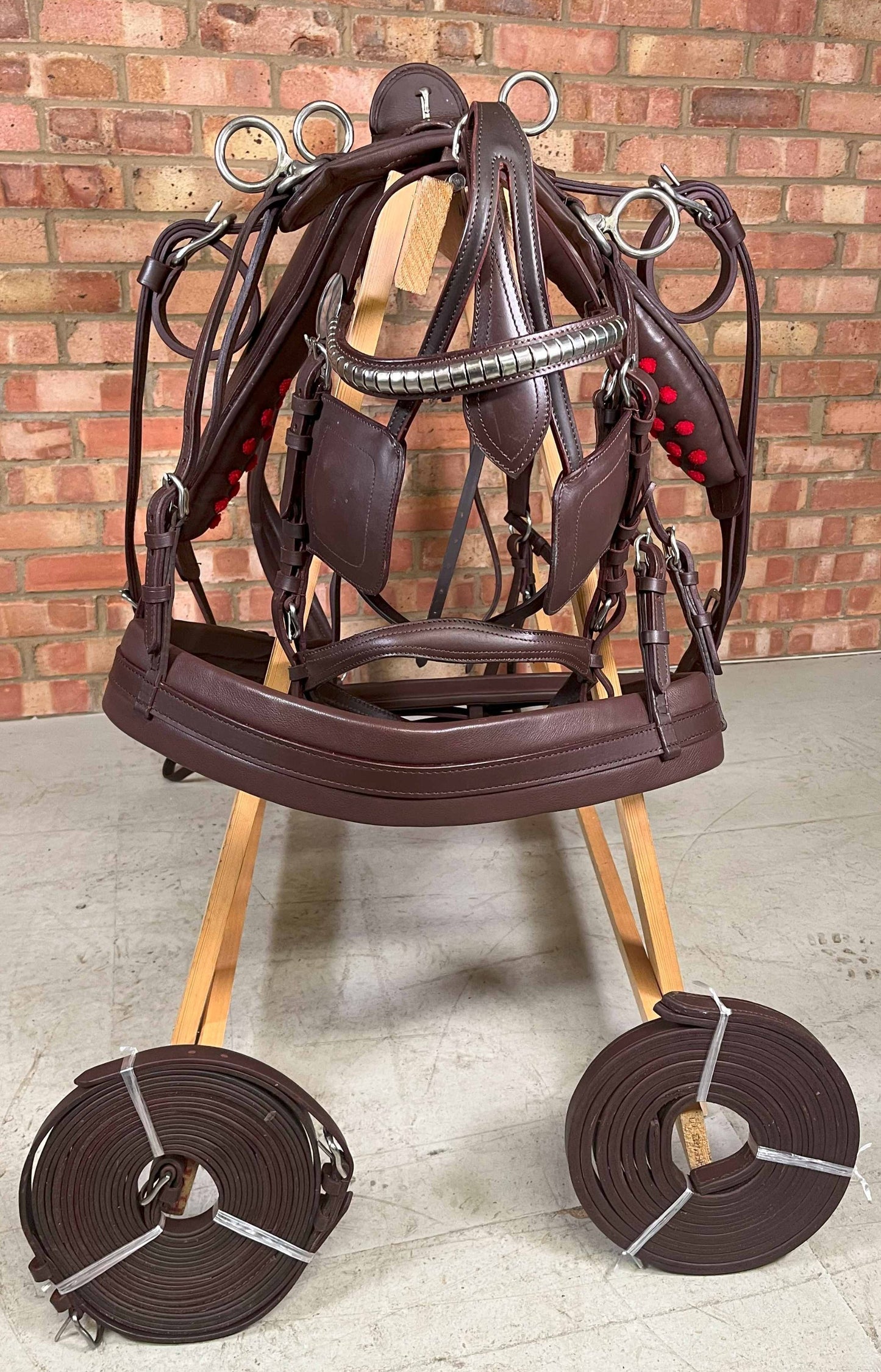 Brown Leather Driving Tie down harness