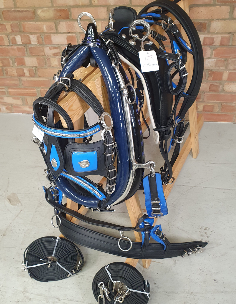 Trade Breeching Harness Black and Blue Cob