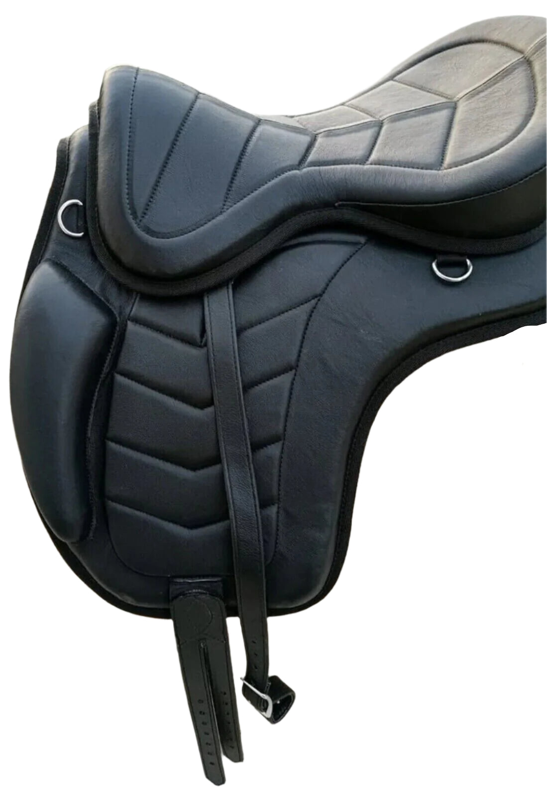 Black leather freemax horse saddle
