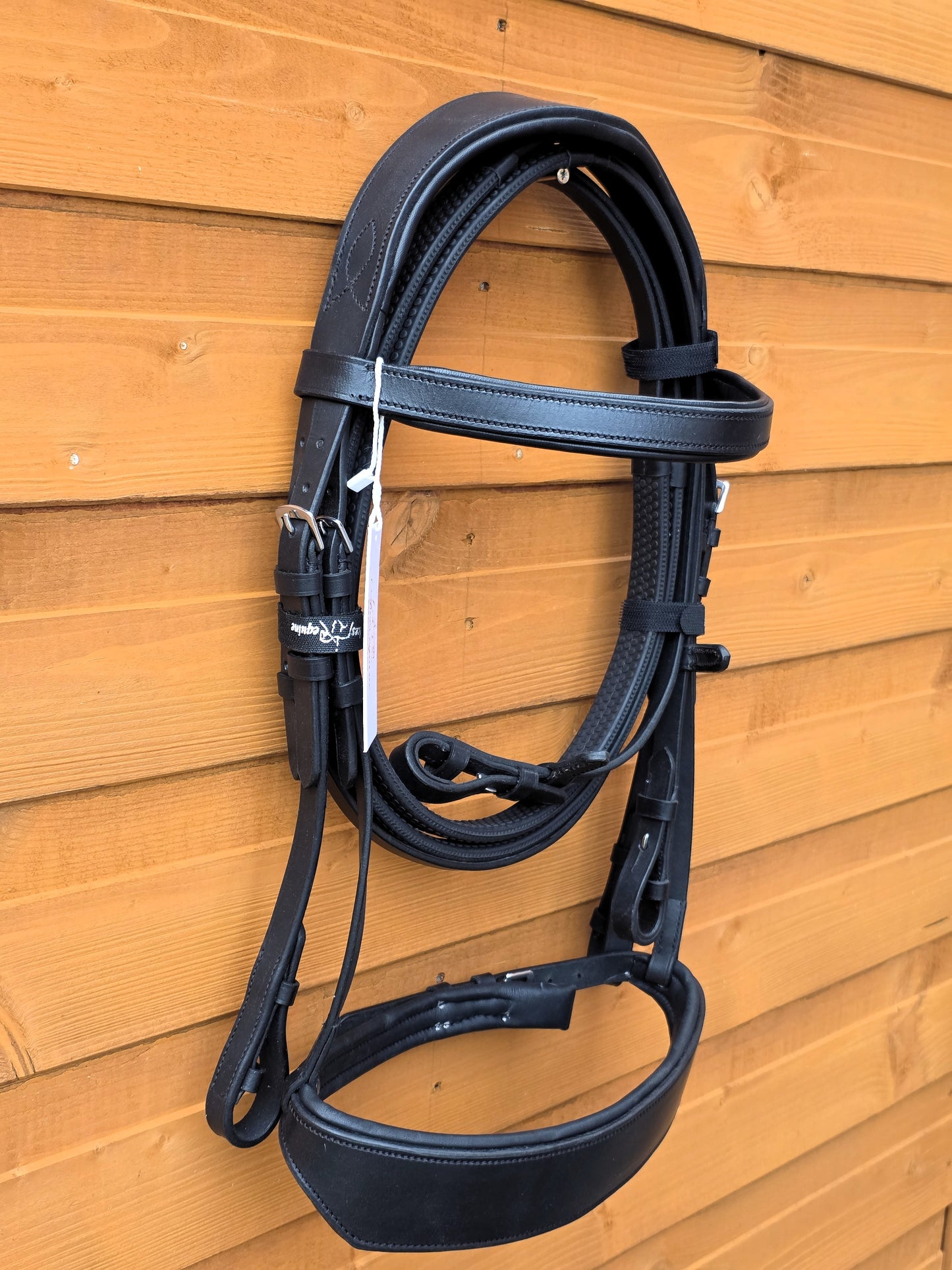 Leather Hunter Bridle Padded 2"Noseband 1" Browband with Rubber reins Show Quality