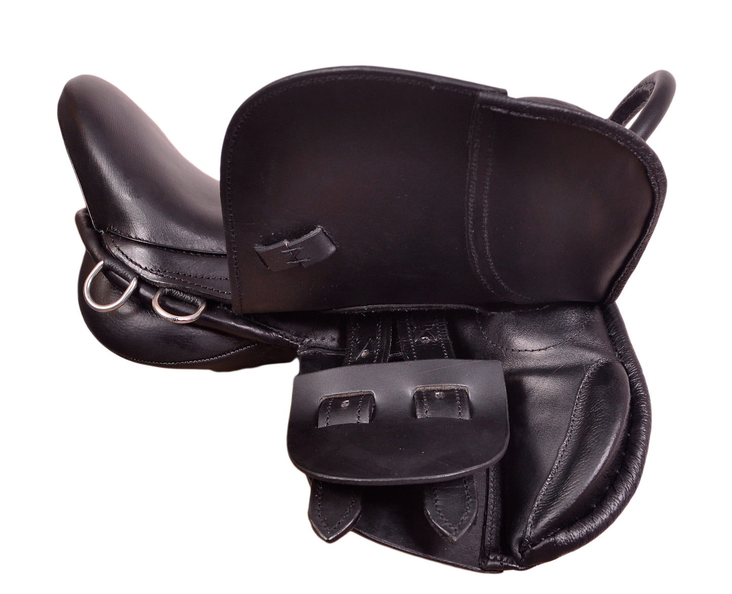 Kids Pony Leather horse Saddle Black size 10"  seat