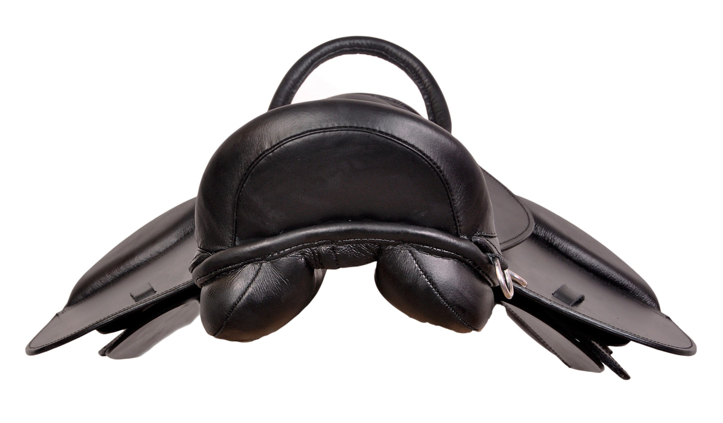 Kids Pony Leather horse Saddle Black size 10"  seat