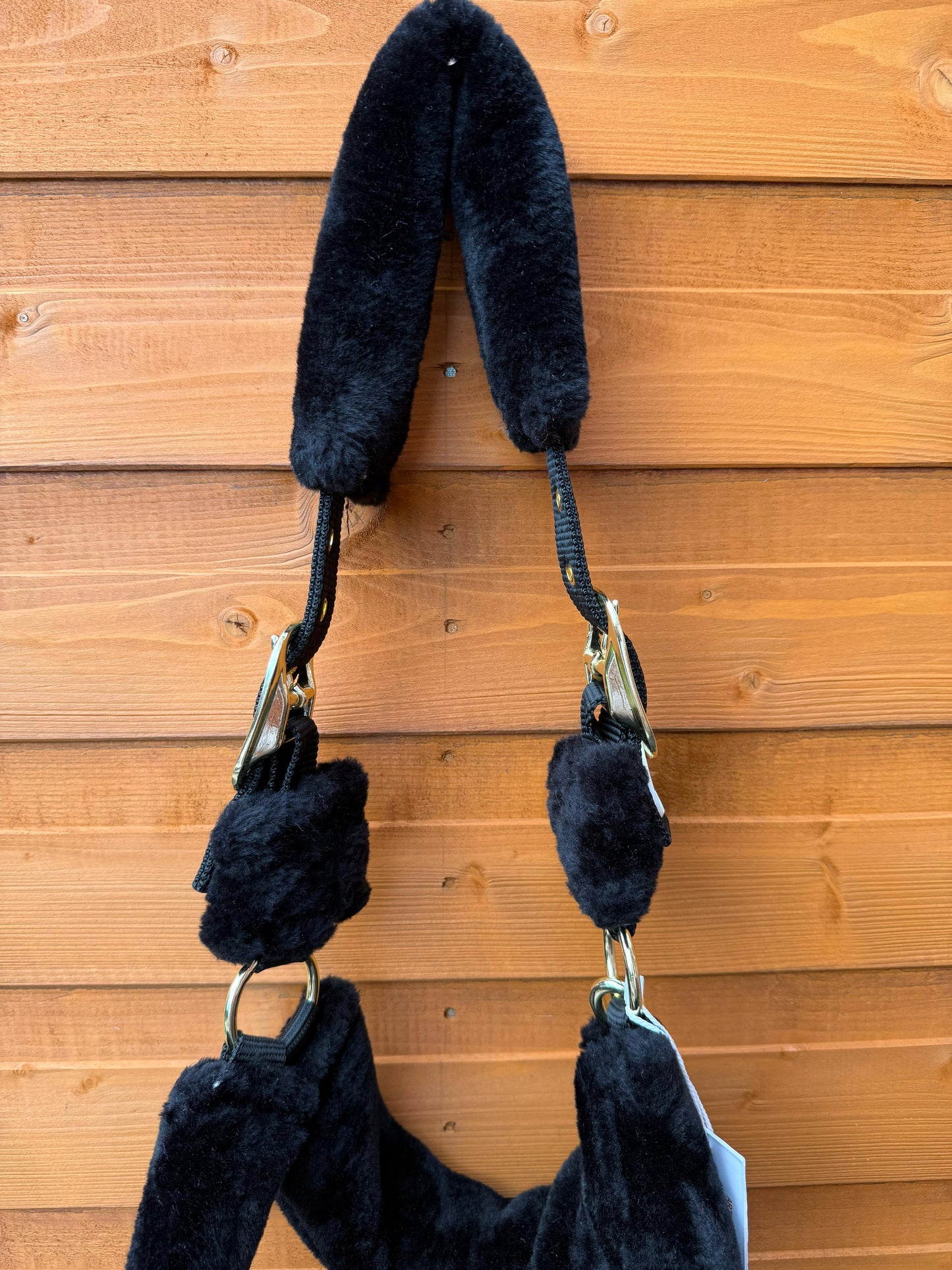 Mink Nylon Horse Halter Headcollar with Free Rope Lead Comfort Fit With Mink Padding Black
