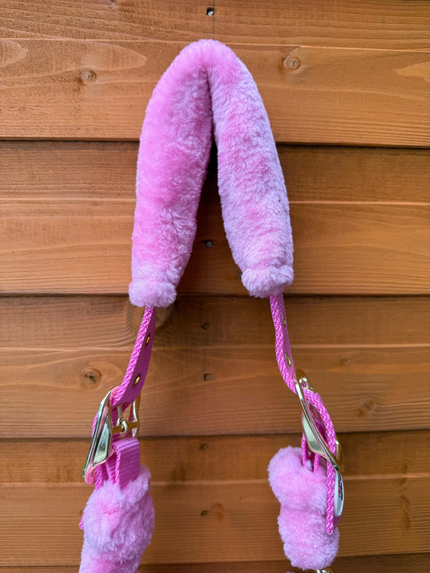 Mink Nylon Horse Halter Headcollar with Free Rope Lead Comfort Fit With Mink Padding Pink