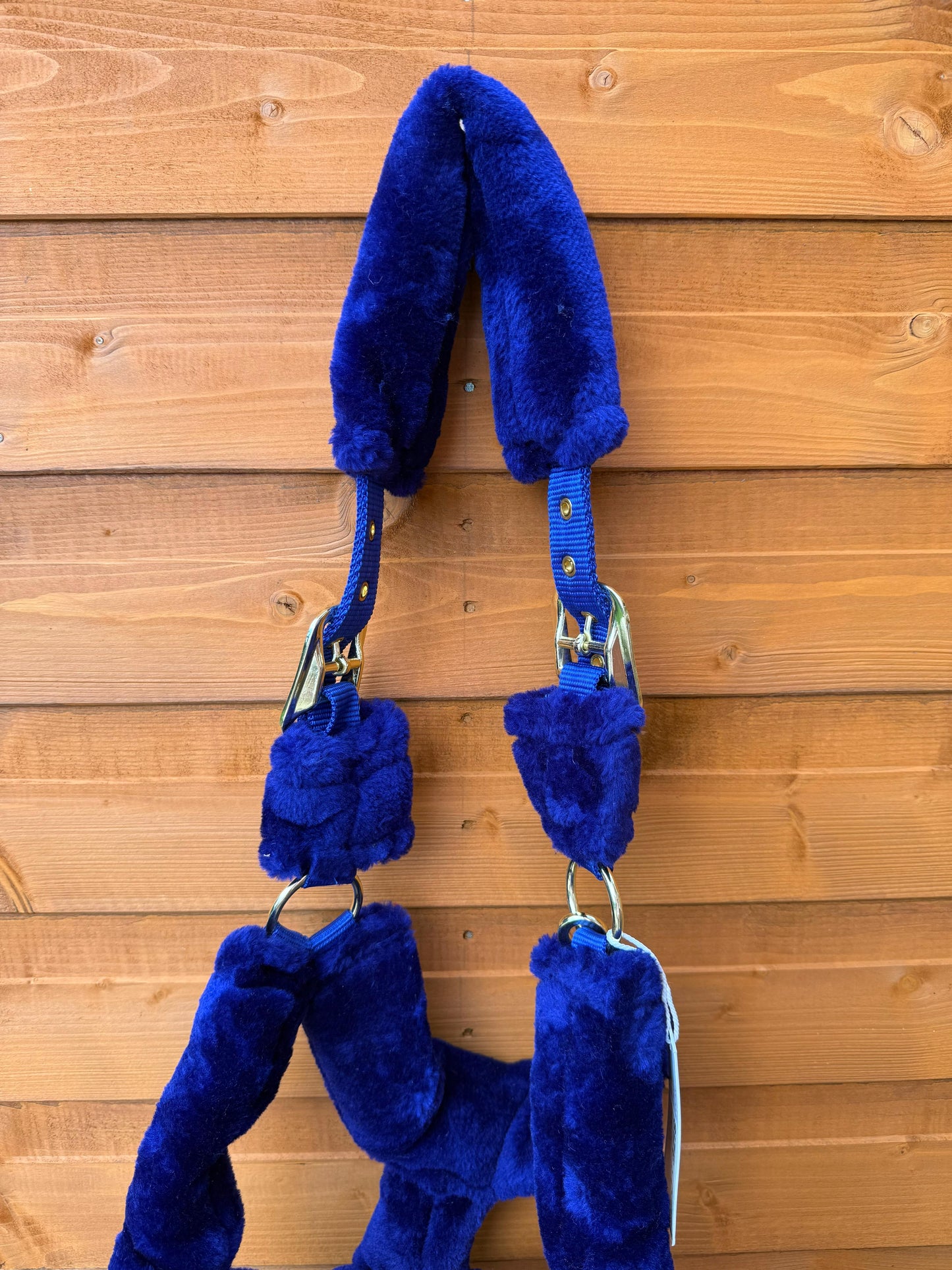 Mink Nylon Horse Halter Headcollar with Free Rope Lead Comfort Fit With Mink Padding Royal Blue