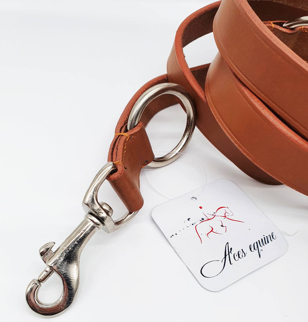 LEATHER DOG TRAINING LEAD POLICE STYLE BLACK BROWN TAN GREY 1 INCH WIDE