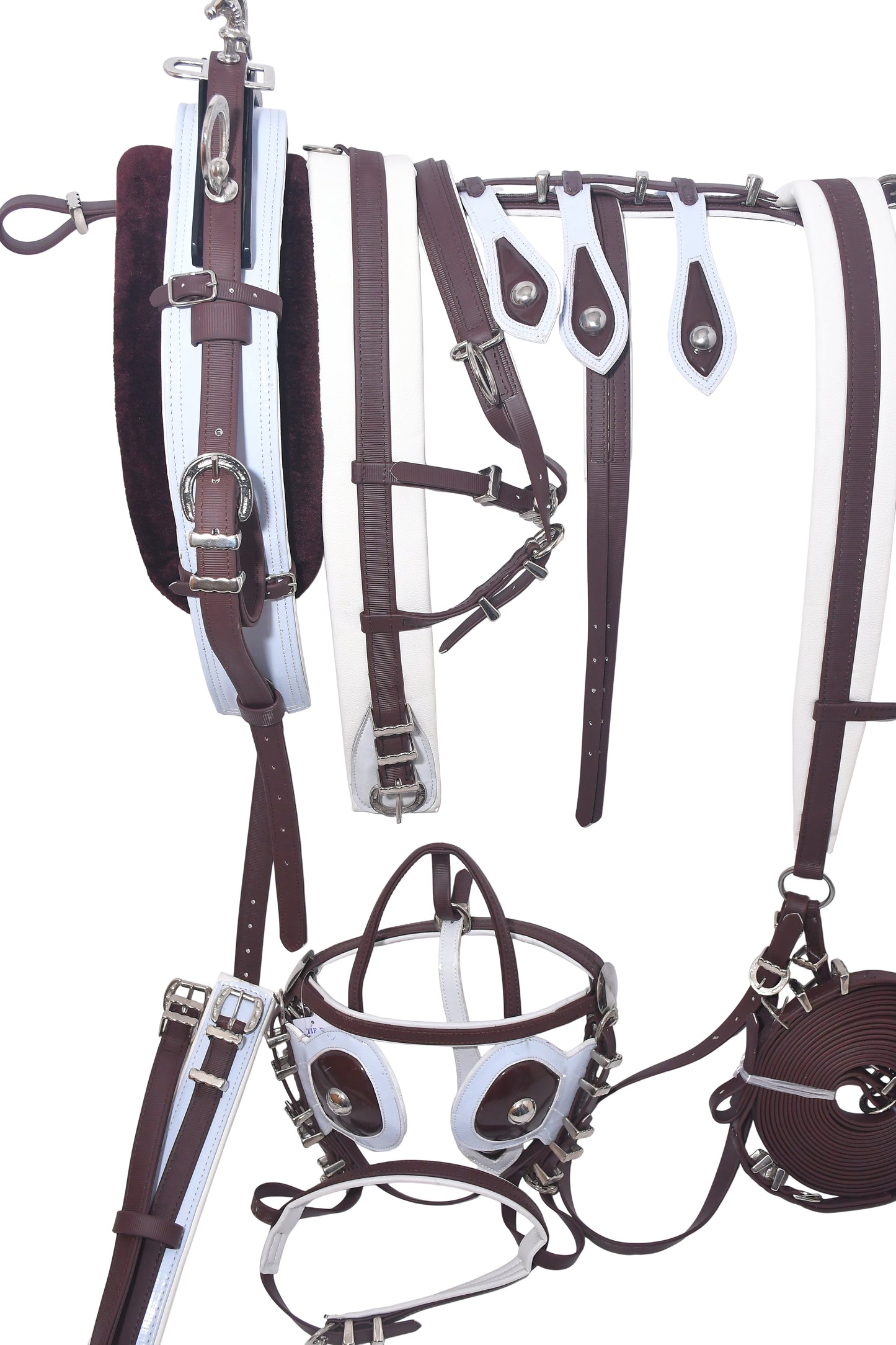 PVC Tie Down Breaching Driving Harness Brown and White