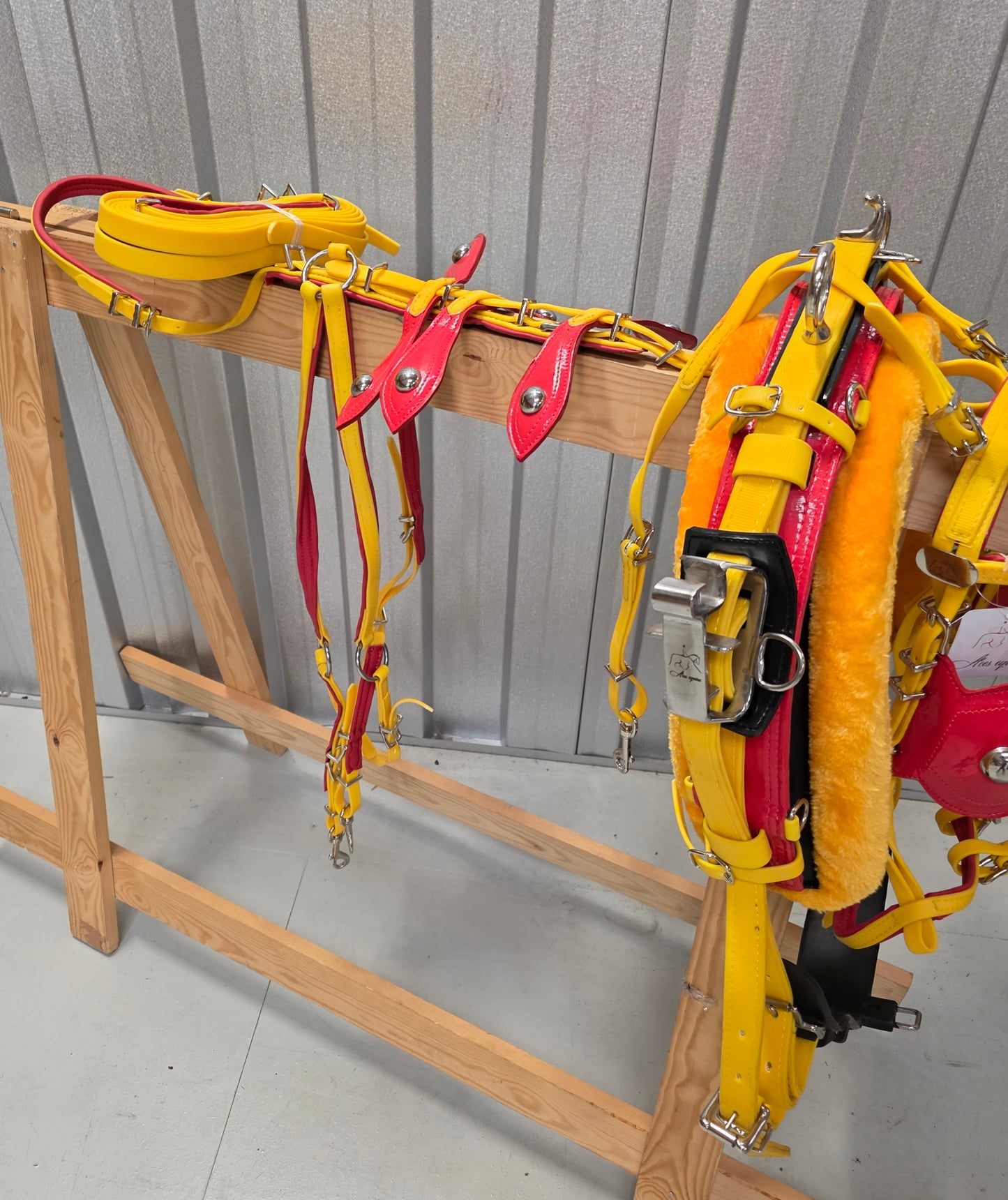 Quick Hitch Trotting Harness Yellow and Red
