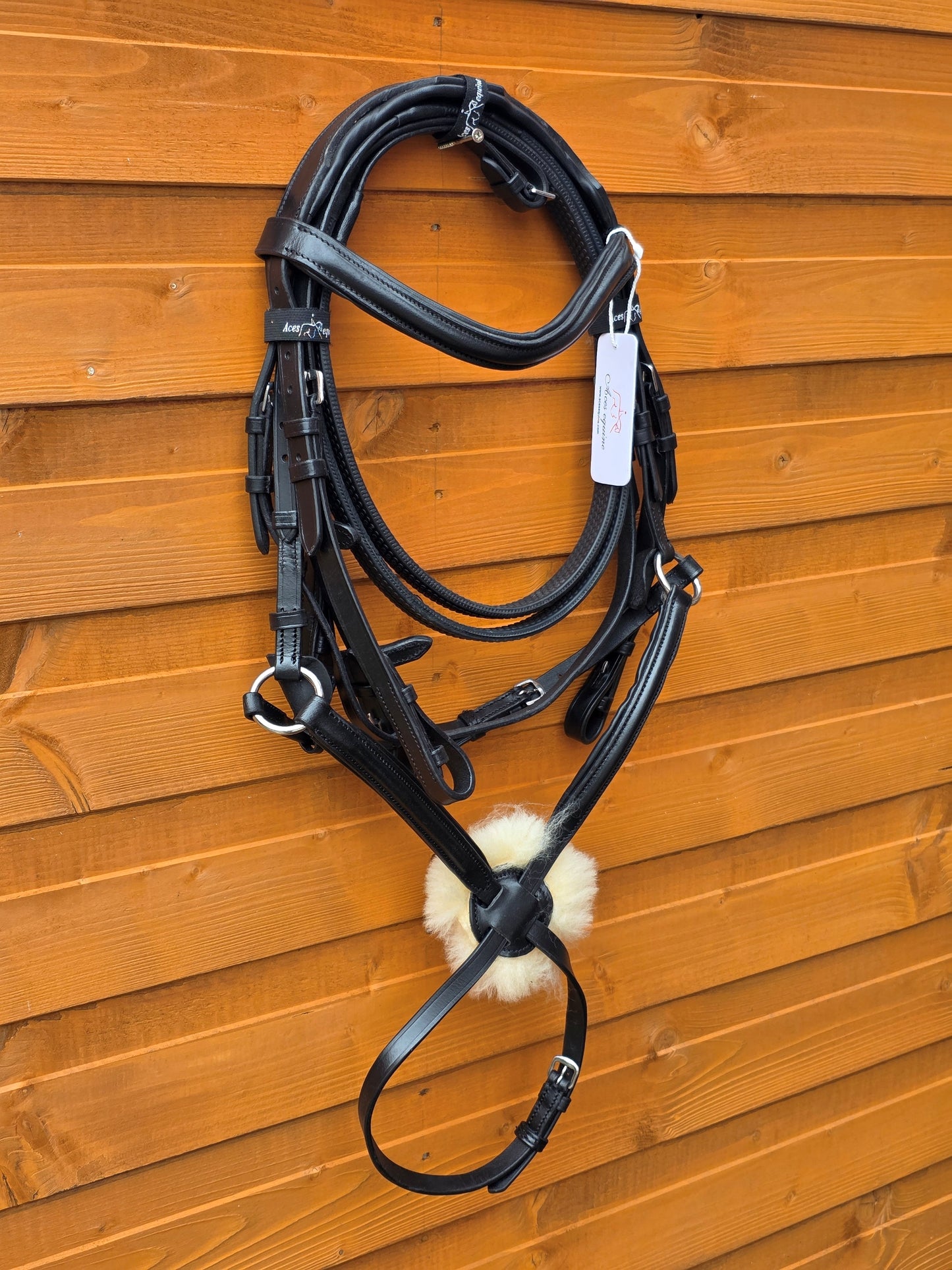 Premium Leather Mexican Grackle Bridle Black Soft Padded