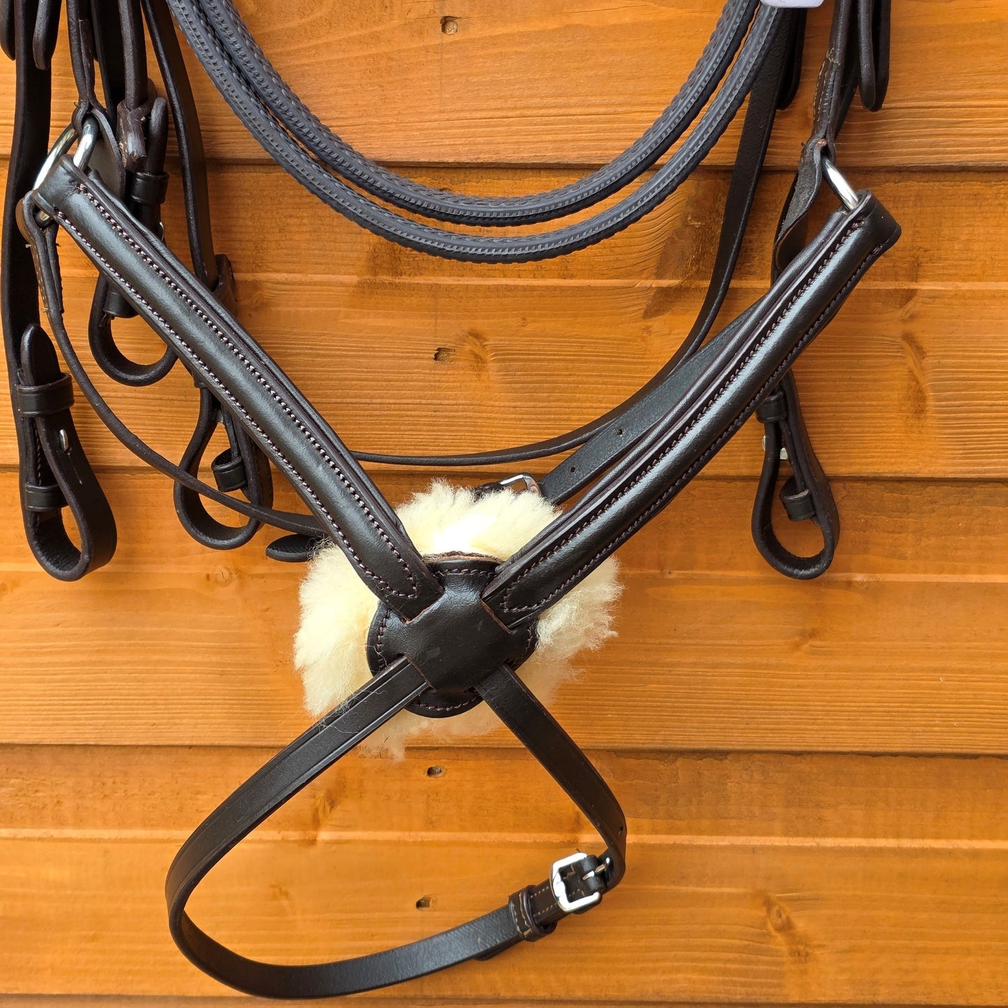 Premium Leather Mexican Grackle Bridle Brown Soft Padded with Rubber Reins