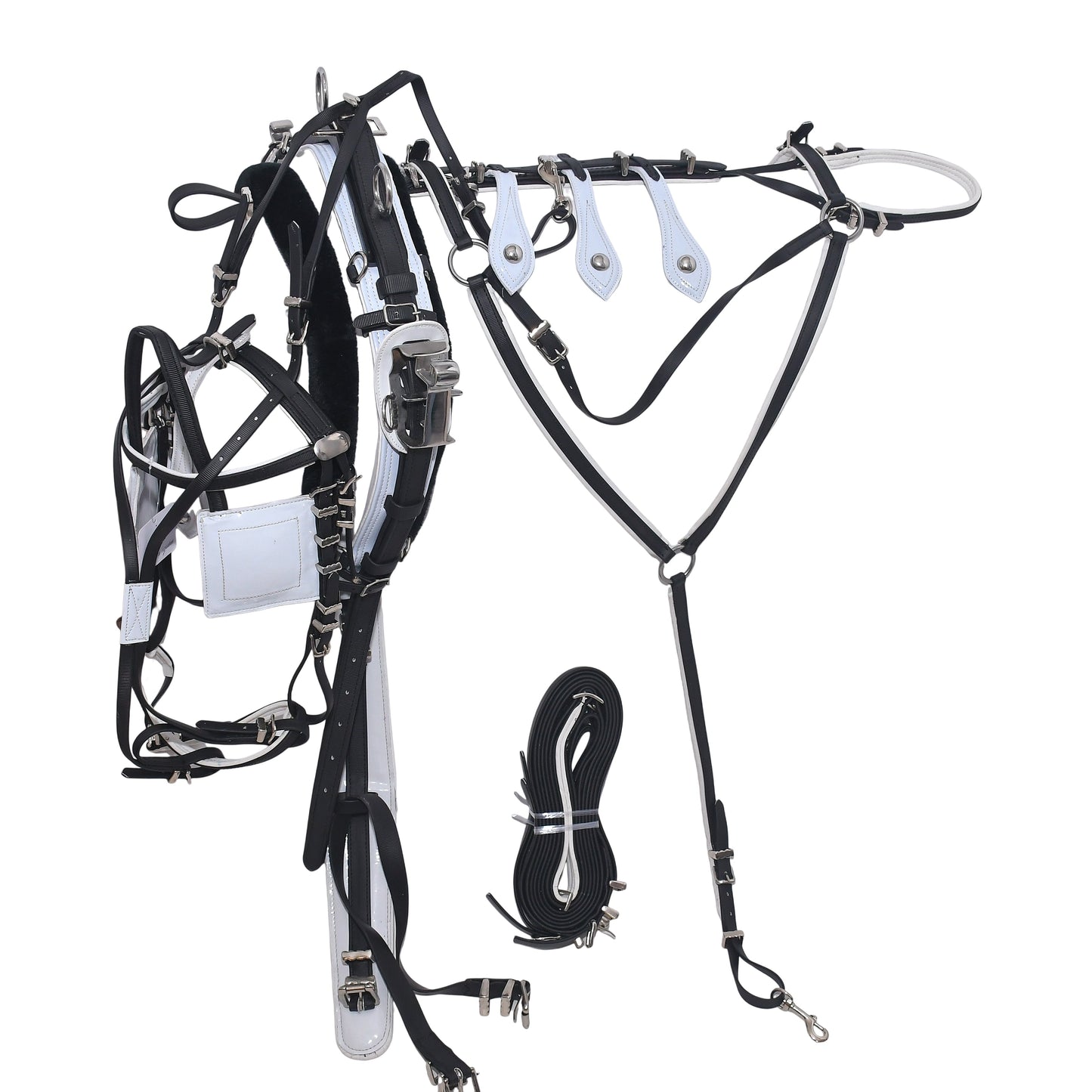 Quick Hitch Trotting Harness Black and White