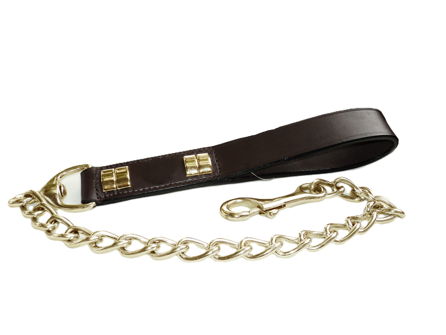 Staffie Dog Harness Collar And Chain Lead Set Premium Leather Brown Brass Fittings Soft Padded And Adjustable Design