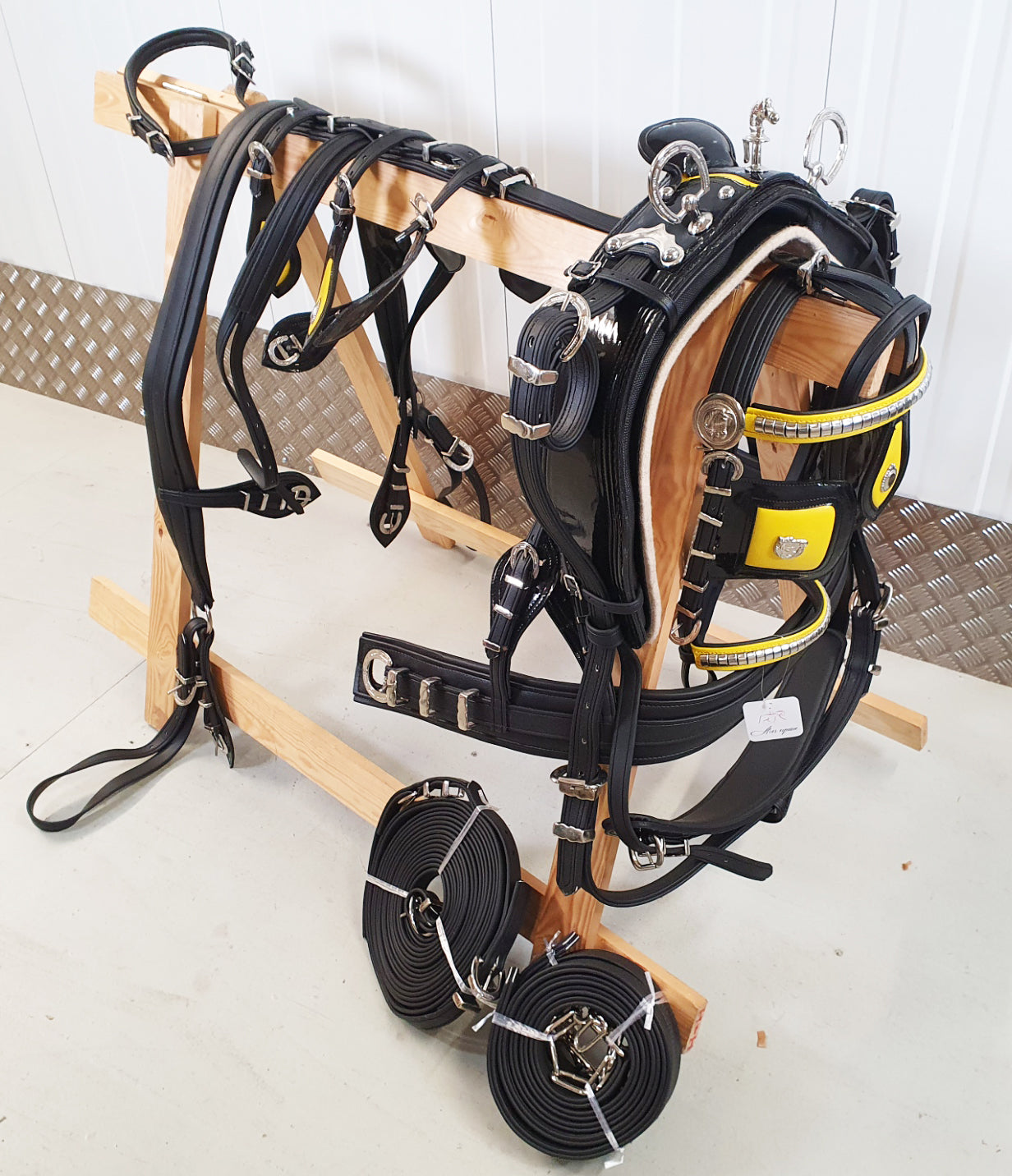 Trade Breaching Driving Harness Black and Yellow Size Full Cob and Pony