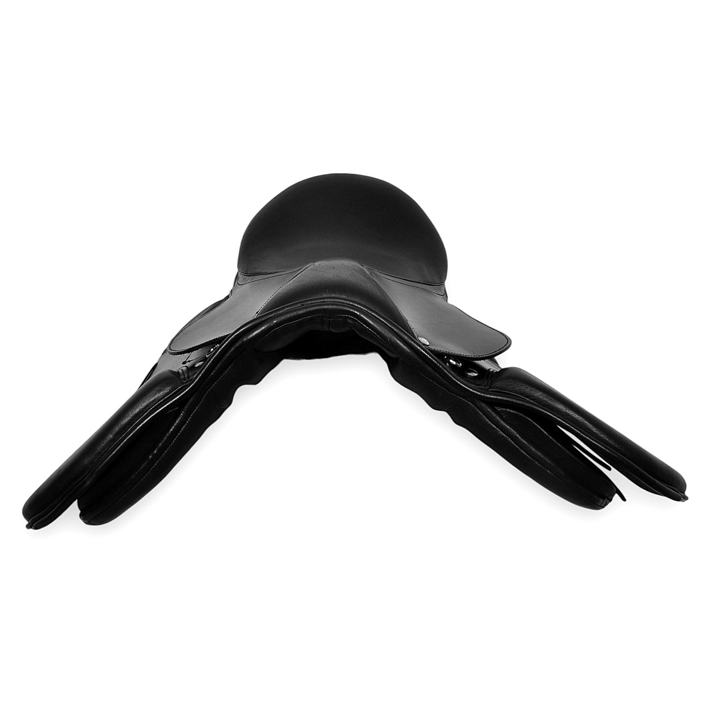 Black leather treeless saddle soft from buffalo leather