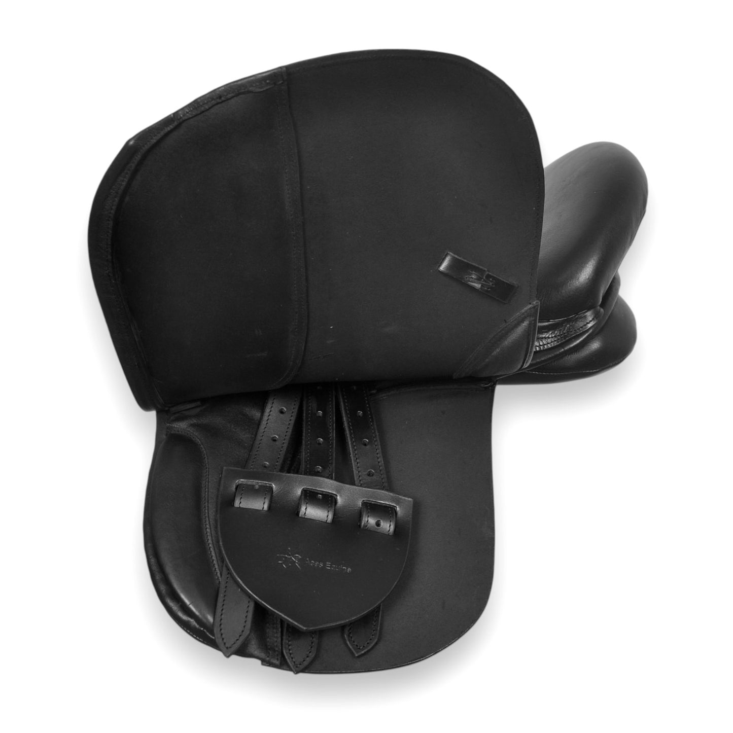 Black leather treeless saddle soft from buffalo leather