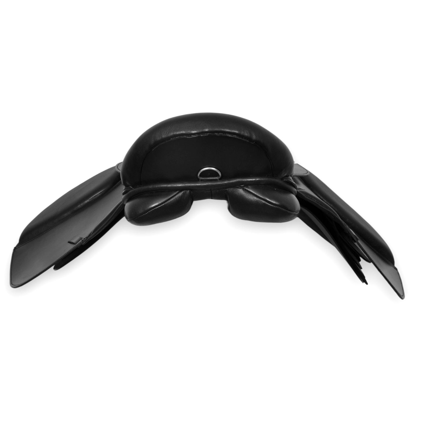 Black leather treeless saddle soft from buffalo leather
