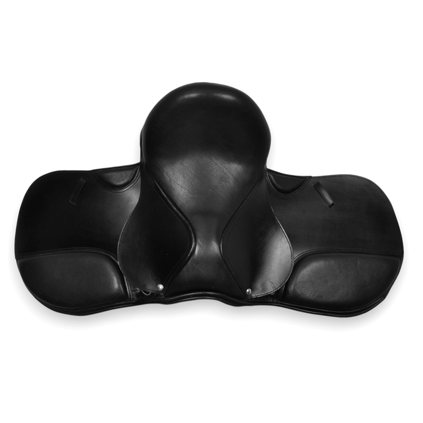 Black leather treeless saddle soft from buffalo leather