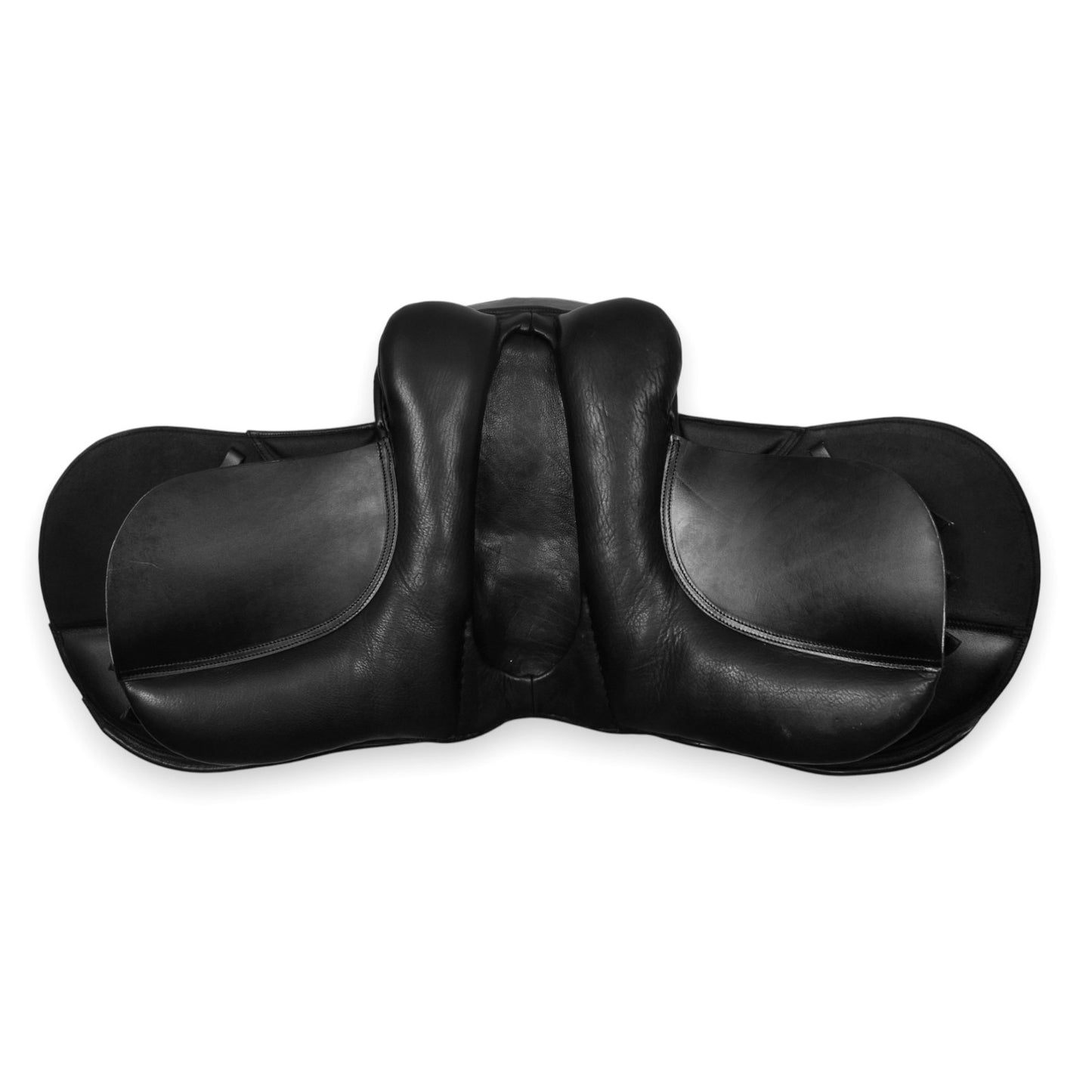Black leather treeless saddle soft from buffalo leather