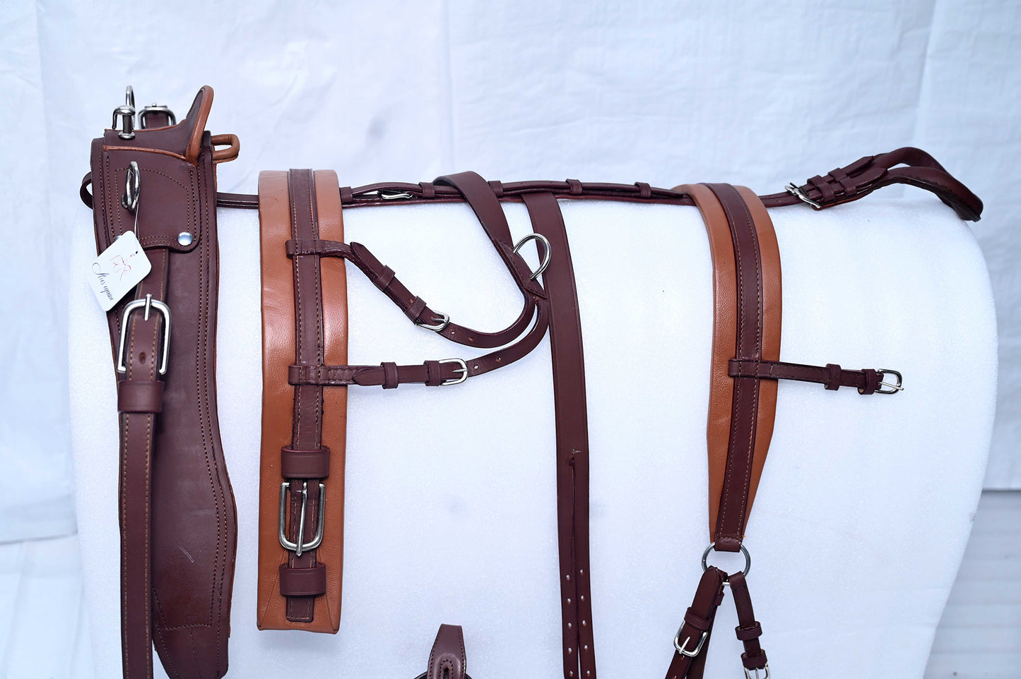 LEATHER DRIVING HARNESS BROWN