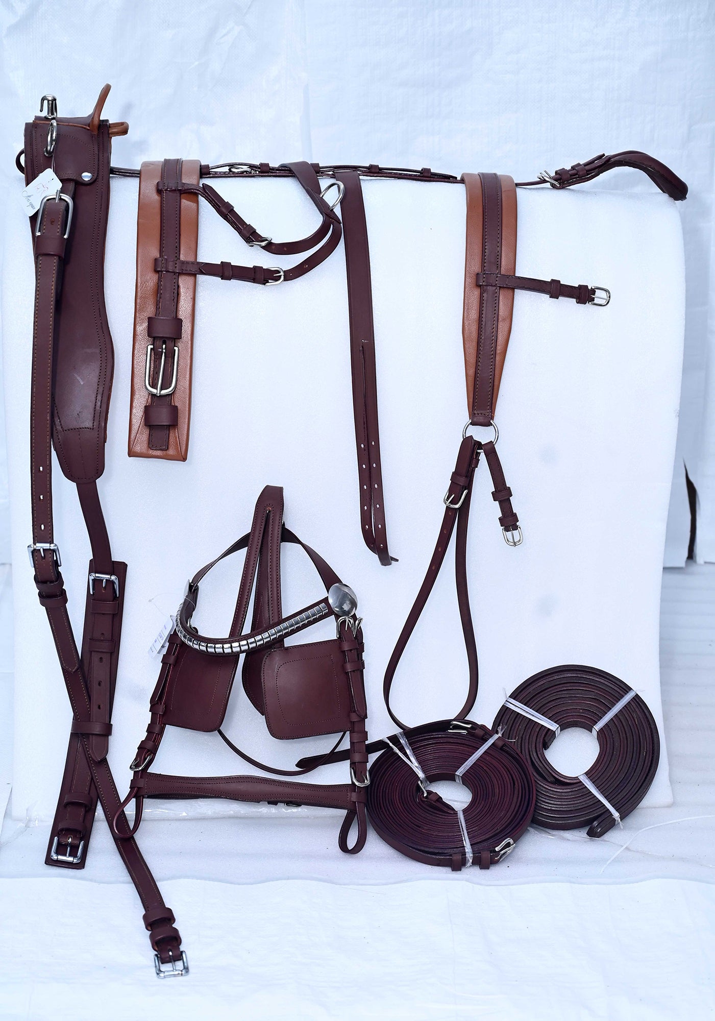 LEATHER DRIVING HARNESS BROWN