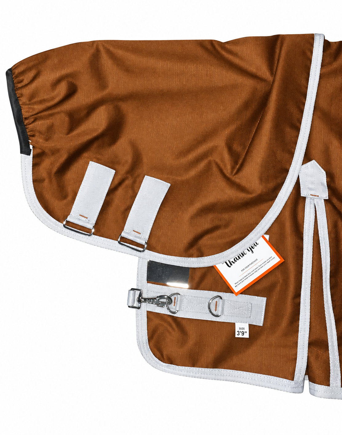 100GSM Turnout Horse Rug with Detachable Neck and Reflectors Brown