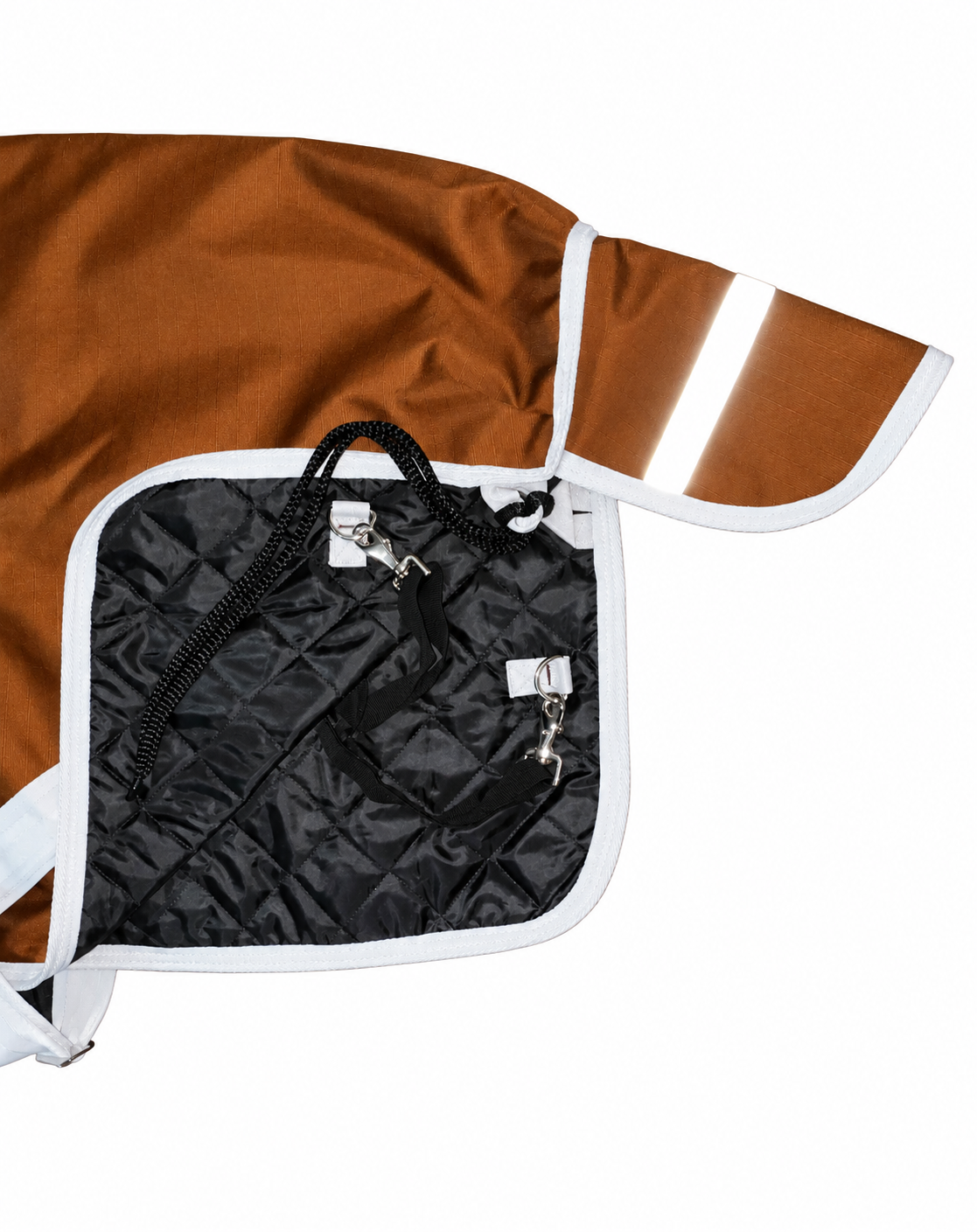 100GSM Turnout Horse Rug with Detachable Neck and Reflectors Brown