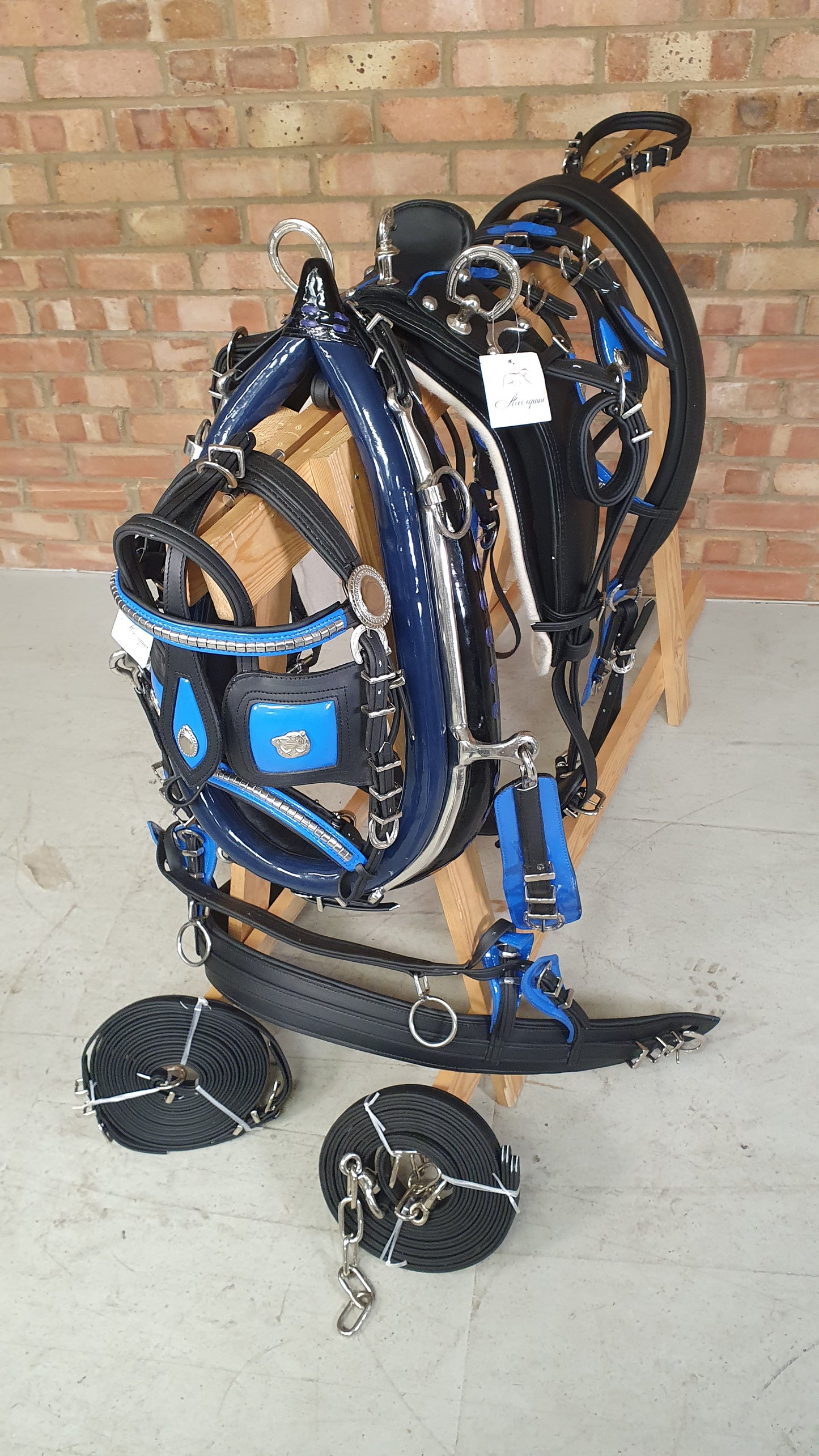 Trade Breeching Harness Black and Blue Cob