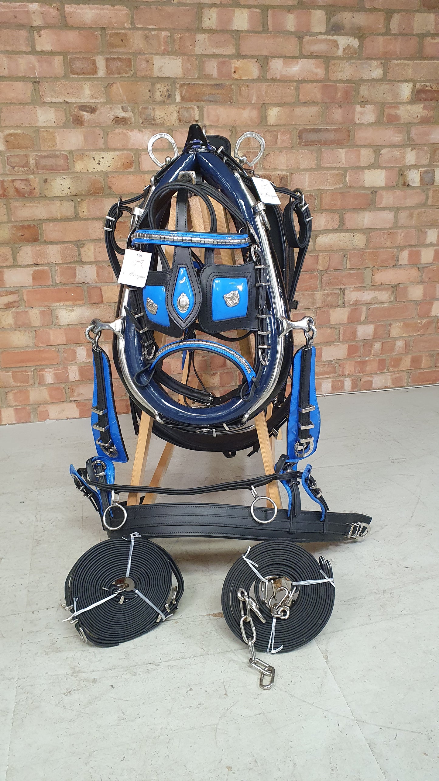 Trade Breeching Harness Black and Blue Cob