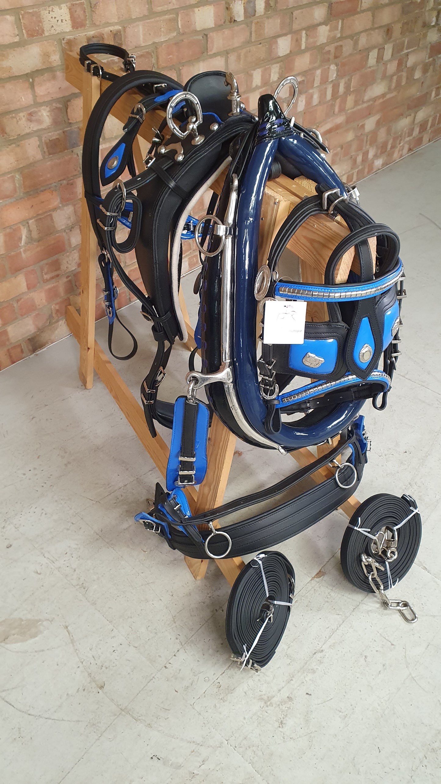 Trade Breeching Harness Black and Blue Cob
