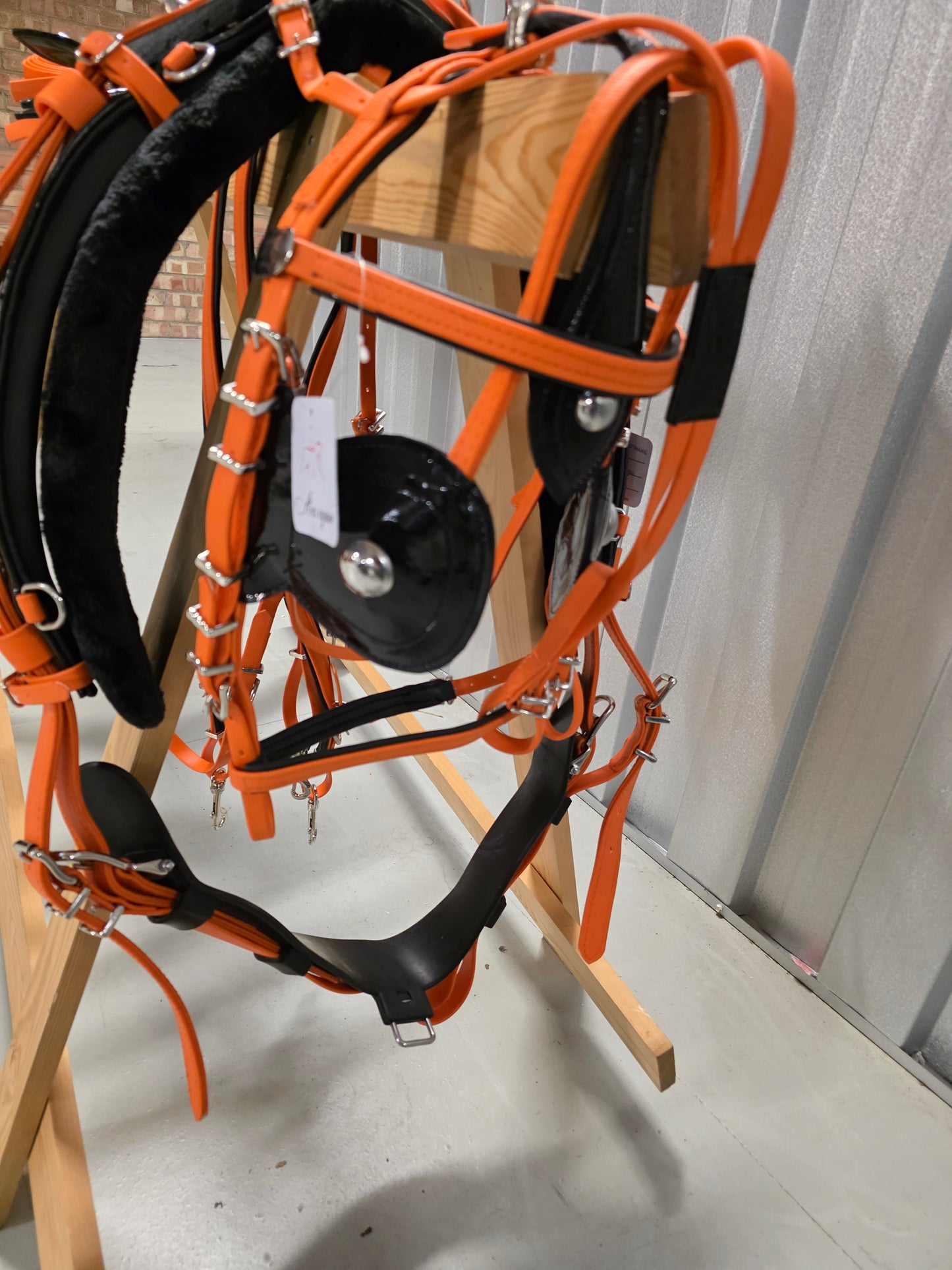 Quick Hitch Trotting Harness Orange And Black