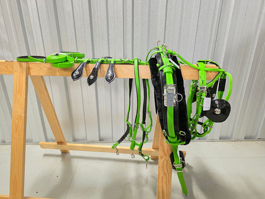 Quick Hitch Trotting Harness Green And Black